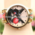 Owl handmade wooven fabric jewelry watch